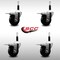 Service Caster 3.5'' SS Phenolic Swivel 7/8'' Expanding Stem Caster Set Total Lock Brake, 4PK SCC-SSEXTTL20S3514-PHS-78-4 - alternate 3